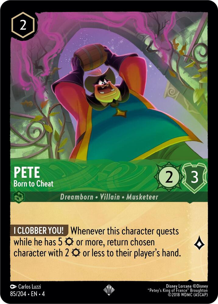 Pete - Born to Cheat Super Rare Ursula's Return 85/204 NM (Back)