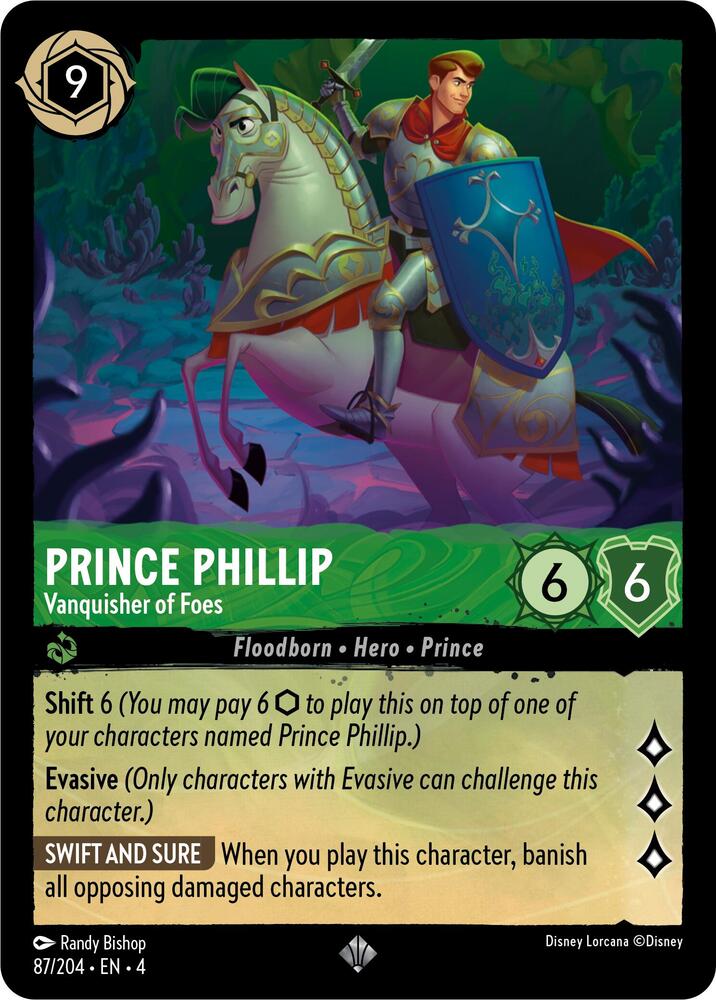 Prince Phillip - Vanquisher of Foes Super Rare Ursula's Return 87/204 NM (Back)