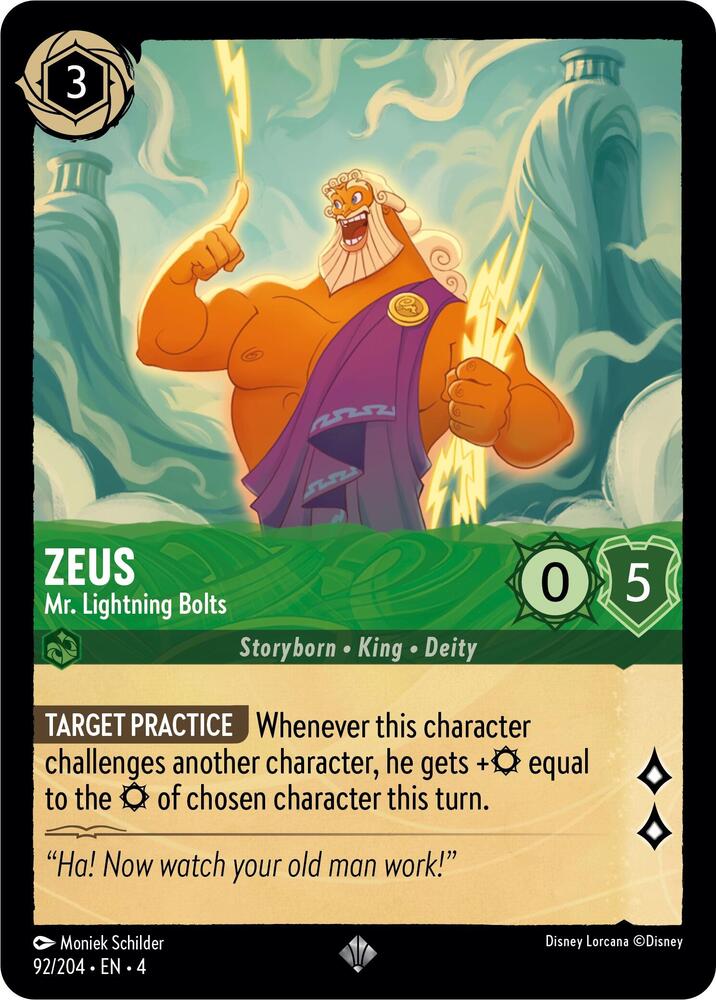 Zeus - Mr. Lightning Bolts Super Rare Ursula's Return 92/204 NM (Back)
