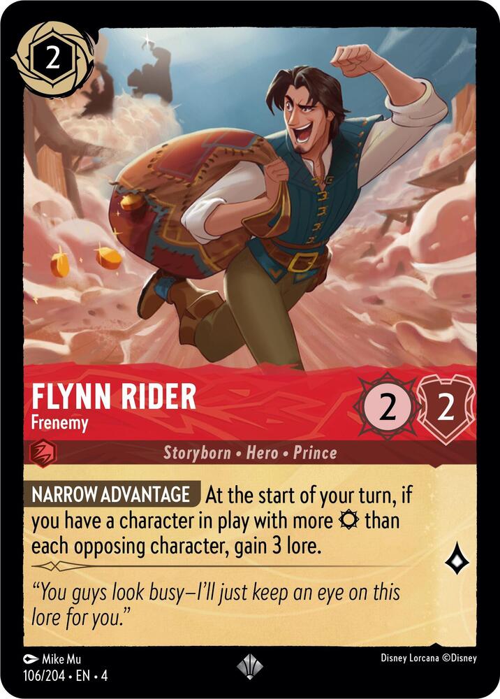 Flynn Rider - Frenemy Super Rare Ursula's Return 106/204 NM (Back)