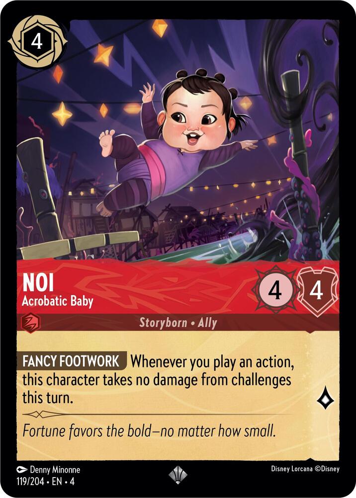 Noi - Acrobatic Baby Super Rare Ursula's Return 119/204 NM (Back)