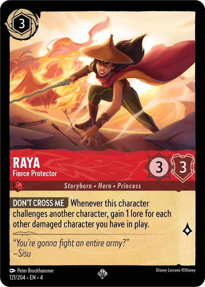 Raya - Fierce Protector Super Rare Ursula's Return 121/204 NM (Back)
