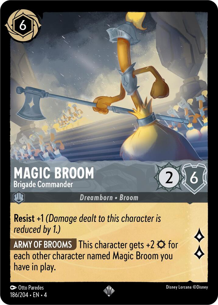 Magic Broom - Brigade Commander Super Rare Ursula's Return 186/204 NM (Back)
