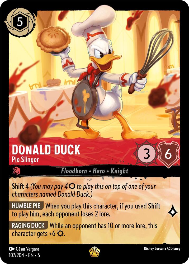 Donald Duck - Pie Slinger Legendary Shimmering Skies 107/204 NM (Back)