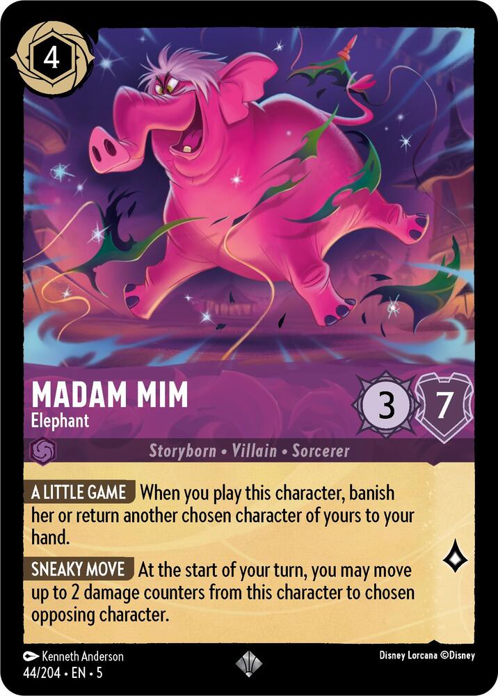 Madam Mim - Elephant Super Rare Shimmering Skies 44/204 NM (Back)