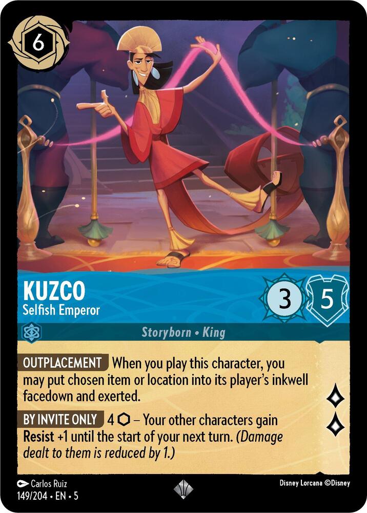 Kuzco - Selfish Emperor Super Rare Shimmering Skies 149/204 NM (Back)