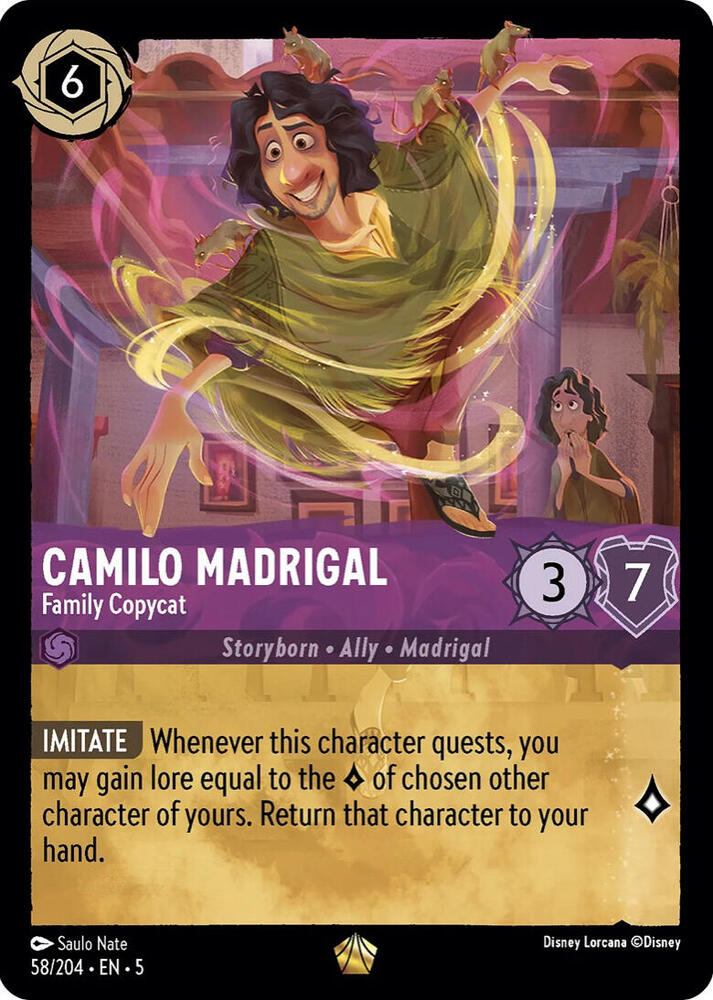 Camilo Madrigal - Family Copycat Legendary Shimmering Skies 58/204 NM (Back)