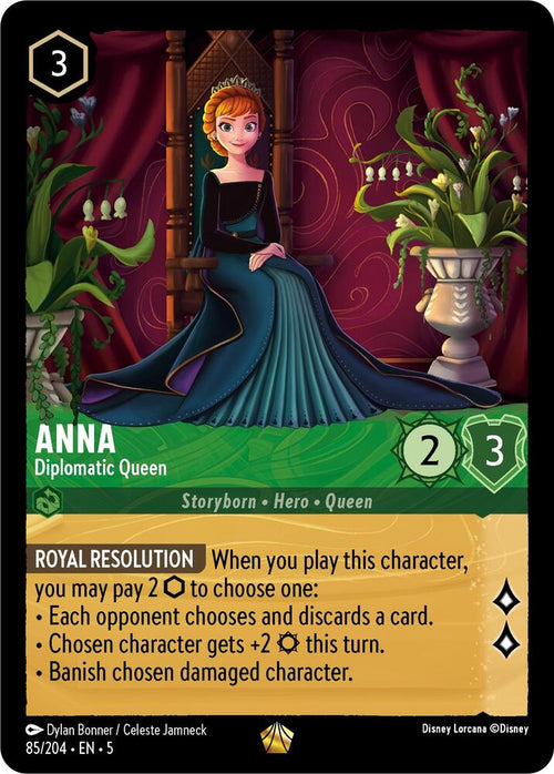 Anna - Diplomatic Queen Legendary Shimmering Skies 85/204 NM (Back)