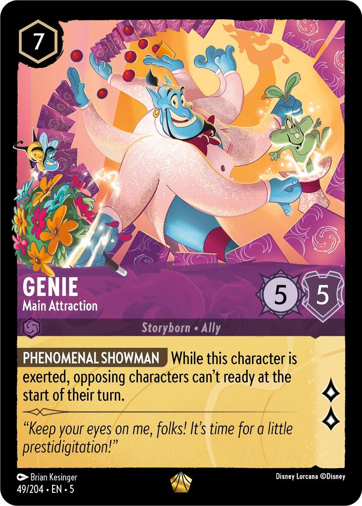 Genie - Main Attraction Legendary Shimmering Skies 49/204 NM (Back)