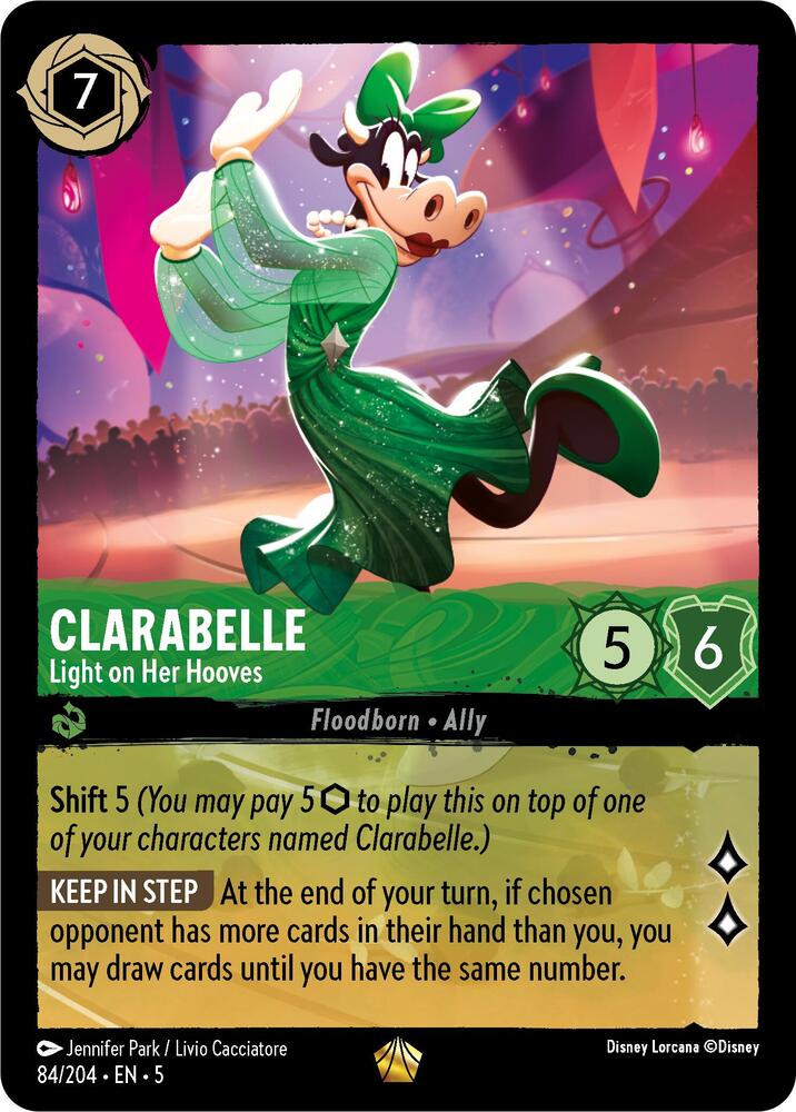 Clarabelle - Light on Her Hooves Legendary Shimmering Skies 84/204 NM (Back)
