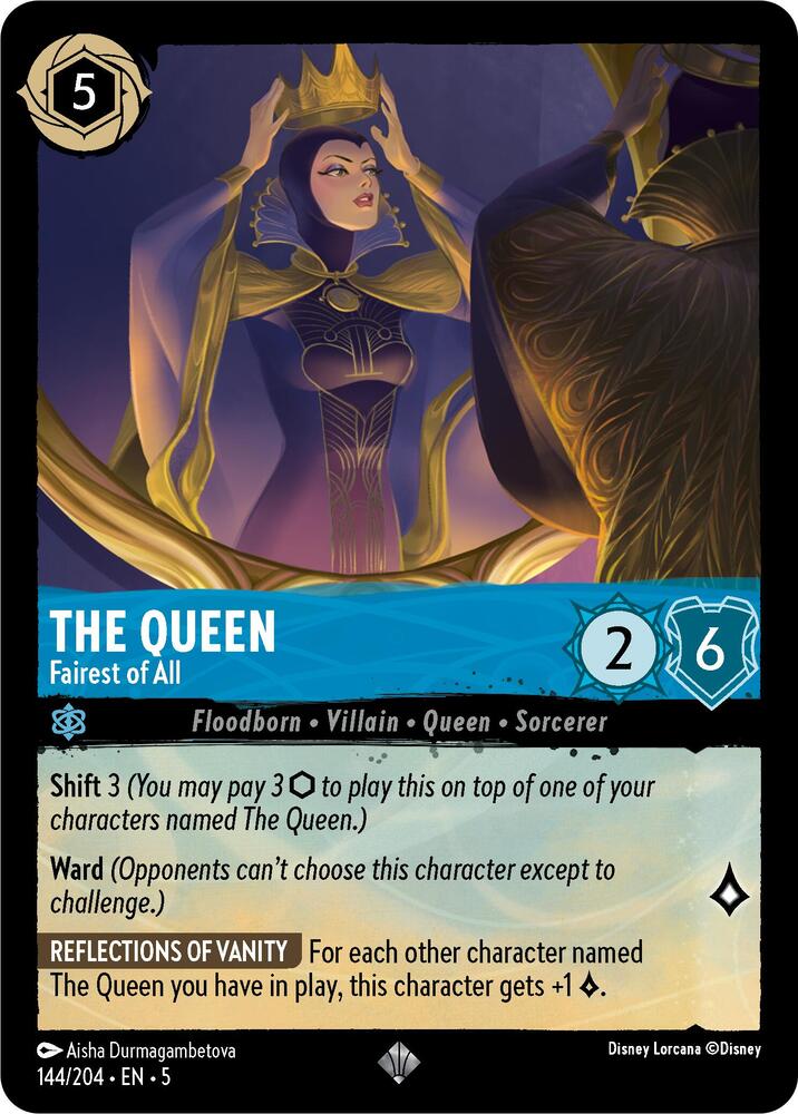The Queen - Fairest of All Super Rare Shimmering Skies 144/204 NM (Back)