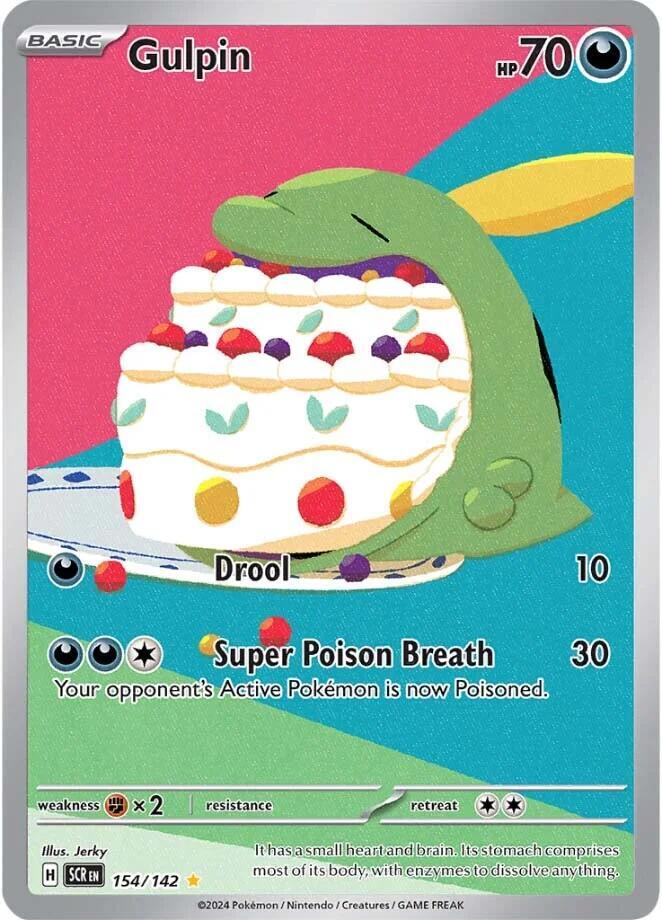 Gulpin Illustration Rare SV07: Stellar Crown 154/142 NM (Back)