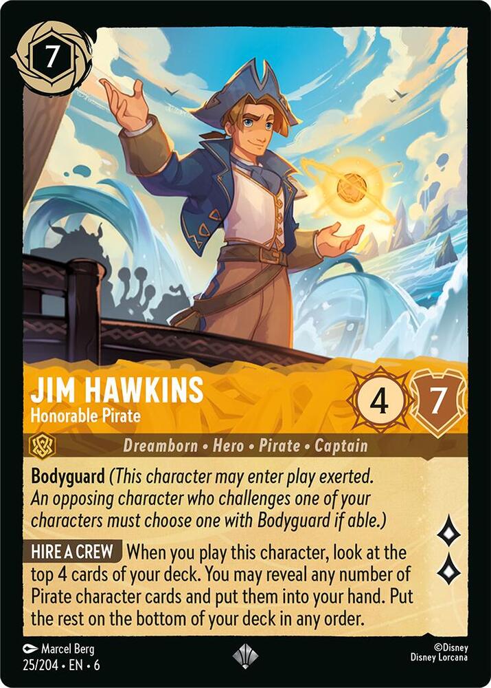 Jim Hawkins - Honorable Pirate Super Rare Azurite Sea 25/204 NM (Back)