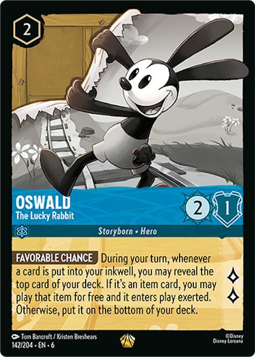 Oswald - The Lucky Rabbit Legendary Azurite Sea 142/204 NM (Back)