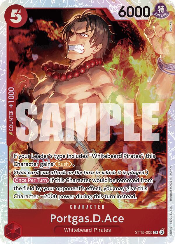 Portgas.D.Ace SR Starter Deck 15: RED Edward.Newgate ST15-005 NM (Back)