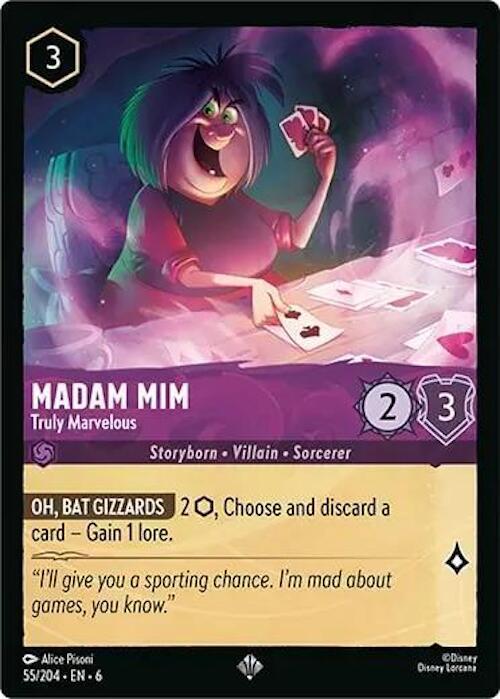 Madam Mim - Truly Marvelous Super Rare Azurite Sea 55/204 NM (Back)