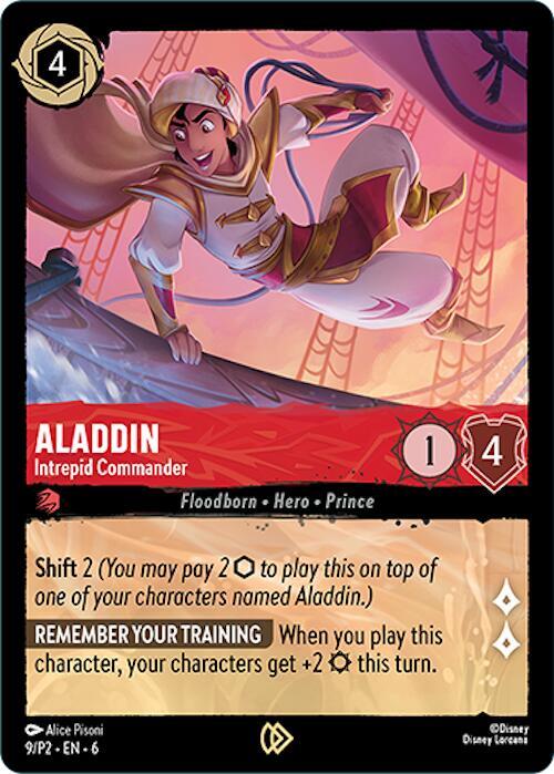 Aladdin - Intrepid Commander Promo Disney Lorcana Promo Cards 9 NM (Back)