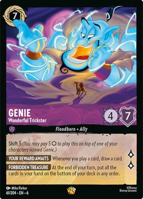 Genie - Wonderful Trickster Legendary Azurite Sea 61/204 NM (Back)
