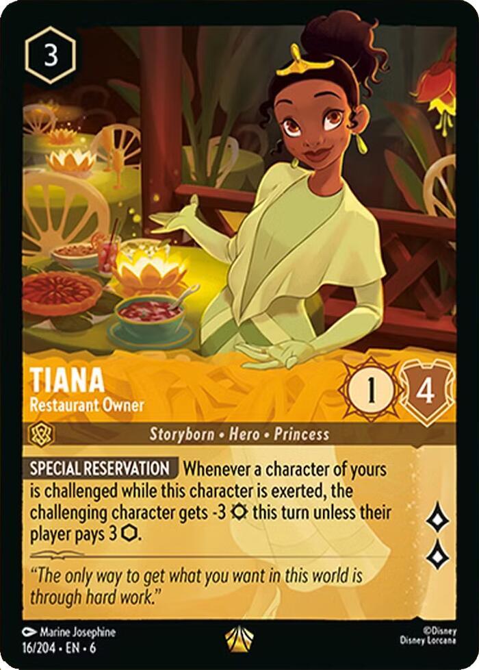 Tiana - Restaurant Owner Legendary Azurite Sea 16/204 NM (Back)