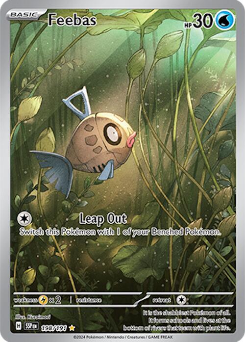 Feebas - Illustration Rare SV08: Surging Sparks 198/191 NM (Back)