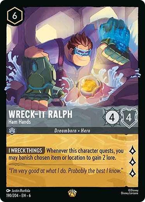 Wreck-It Ralph - Ham Hands Legendary Azurite Sea 190/204 NM (Back)