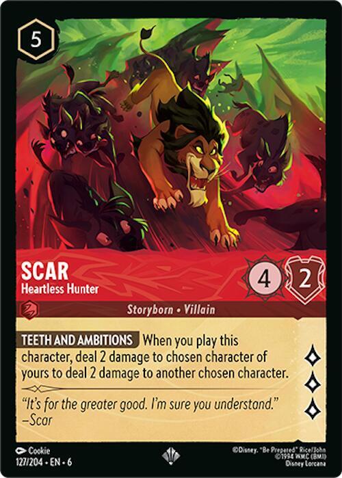 Scar - Heartless Hunter Super Rare Azurite Sea 127/204 NM (Back)