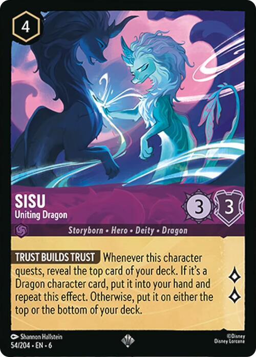 Sisu - Uniting Dragon Super Rare Azurite Sea 54/204 NM (Back)