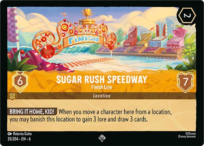 Sugar Rush Speedway - Finish Line Super Rare Azurite Sea 35/204 NM (Back)