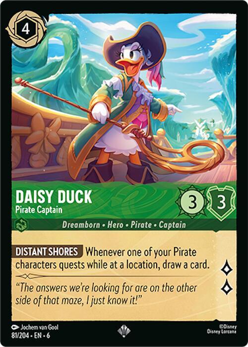 Daisy Duck - Pirate Captain Super Rare Azurite Sea 81/204 NM (Back)