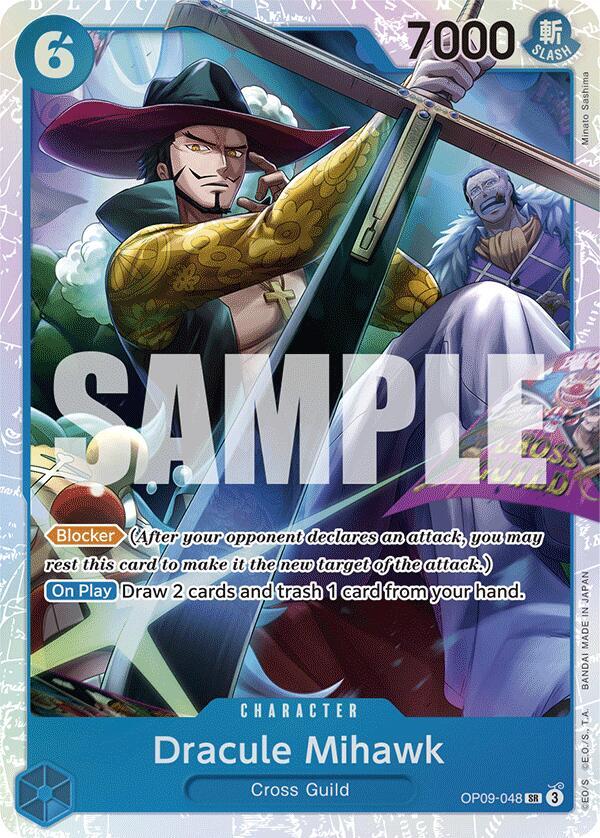 Dracule Mihawk SR Emperors in the New World OP09-048 NM (Back)