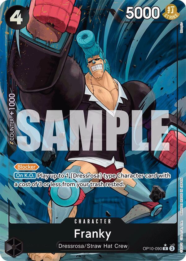 Franky (090) (Parallel) R Royal Blood OP10-090 NM (Back)