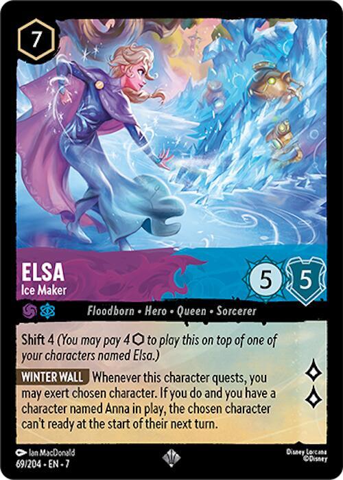 Elsa - Ice Maker Super Rare Archazia's Island 69/204 NM (Back)