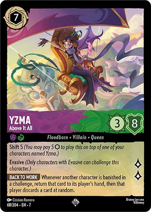 Yzma - Above It All Super Rare Archazia's Island 68/204 NM (Back)