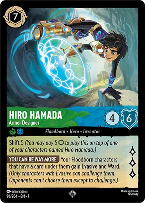 Hiro Hamada - Armor Designer Super Rare Archazia's Island 96/204 NM (Back)