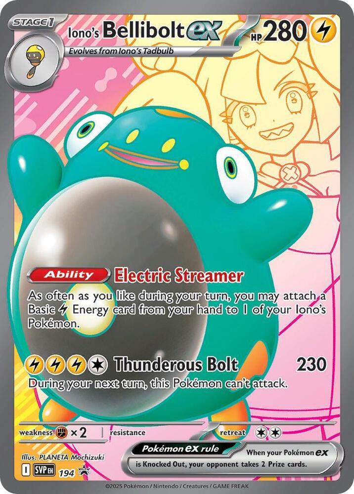 Iono's Bellibolt ex Promo SV: Scarlet & Violet Promo Cards 194 NM (Back)