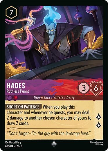 Hades - Ruthless Tyrant Super Rare Reign of Jafar 48/204 NM (Back)