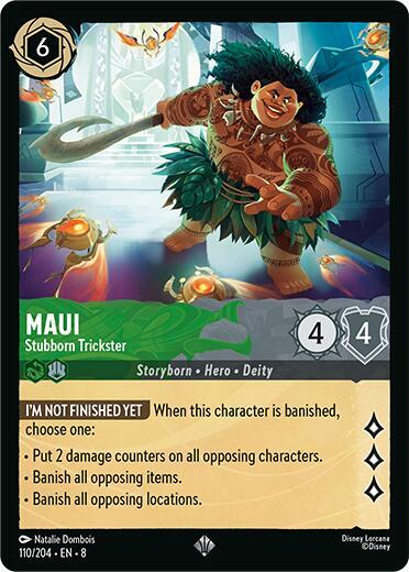 Maui - Stubborn Trickster Super Rare Reign of Jafar 110/204 NM (Back)