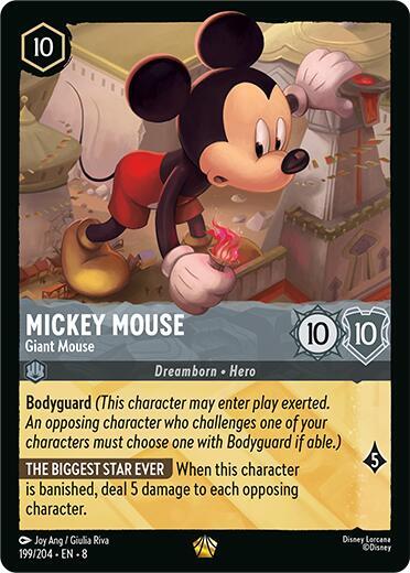 Mickey Mouse - Giant Mouse Legendary Reign of Jafar 199/204 NM (Back)