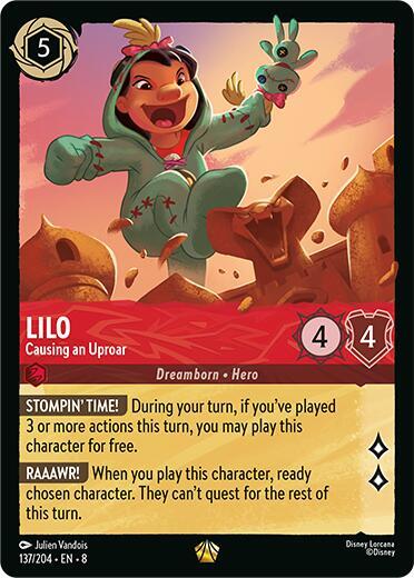 Lilo - Causing an Uproar Legendary Reign of Jafar 137/204 NM (Back)