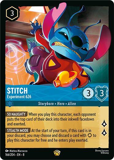Stitch - Experiment 626 Legendary Reign of Jafar 166/204 NM (Back)