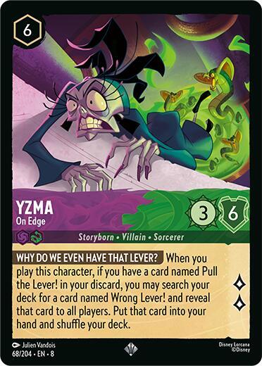 Yzma - On Edge Super Rare Reign of Jafar 68/204 NM (Back)