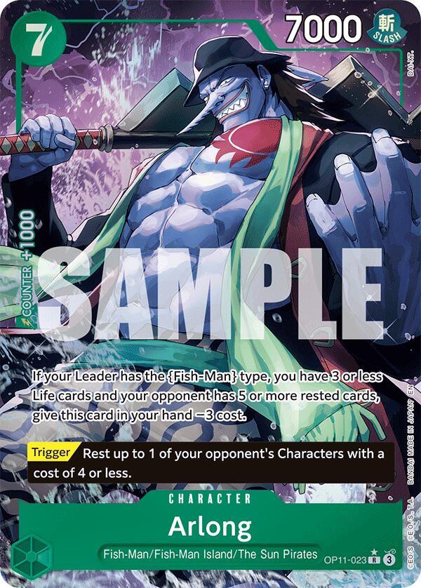 Arlong (Alternate Art) R A Fist of Divine Speed OP11-023 NM (Back)