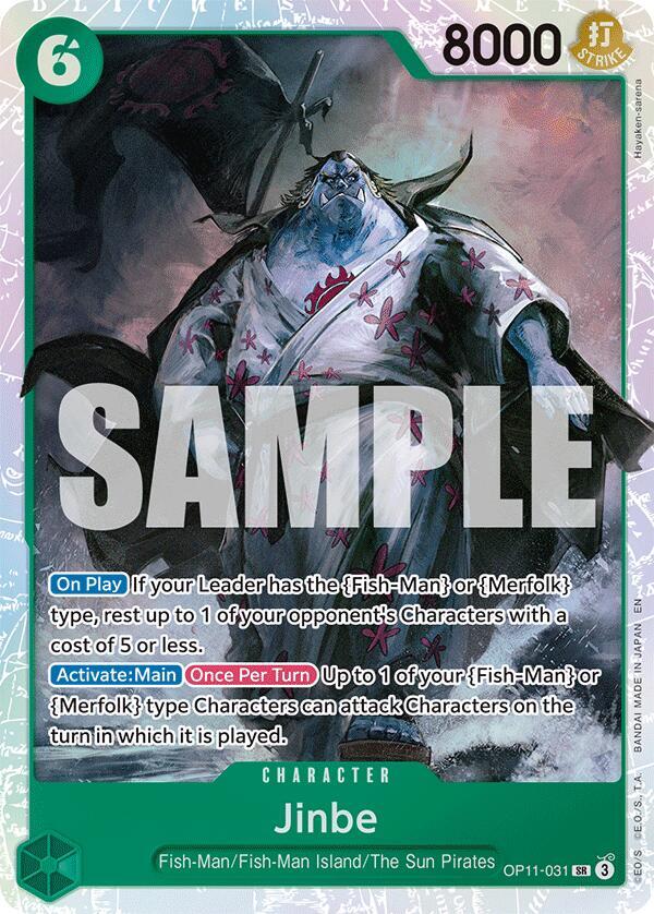 Jinbe (031) SR A Fist of Divine Speed OP11-031 NM (Back)