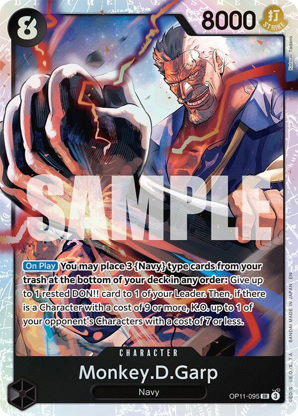 Monkey.D.Garp SR A Fist of Divine Speed OP11-095 NM (Back)