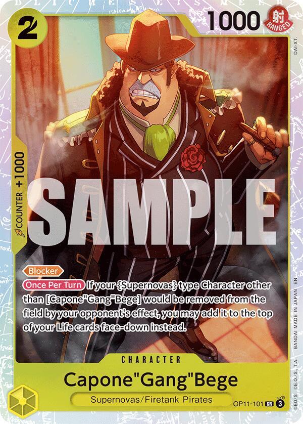 Capone"Gang"Bege (101) SR A Fist of Divine Speed OP11-101 NM (Back)