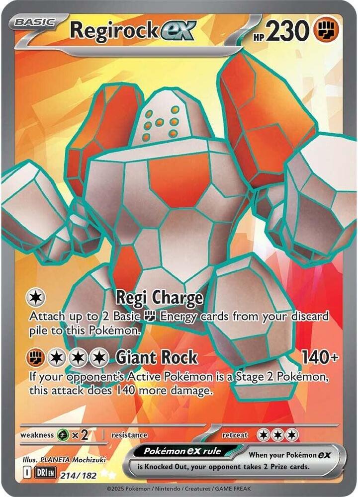 Regirock ex - Ultra Rare SV10: Destined Rivals 214/182 NM (Back)