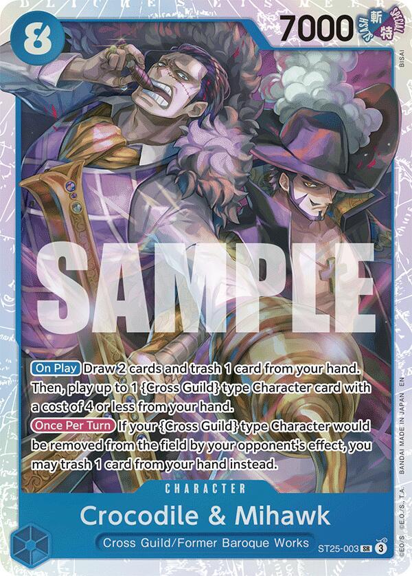 Crocodile & Mihawk SR Starter Deck 25: BLUE Buggy ST25-003 NM (Back)