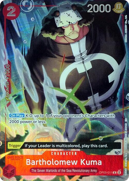 Bartholomew Kuma (Seven Warlords of the Sea Binder Set) C One Piece Promotion Cards OP05-011 NM (Back)