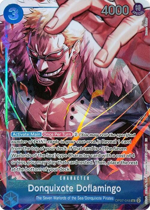 Donquixote Doflamingo (Seven Warlords of the Sea Binder Set) UC One Piece Promotion Cards OP07-048 NM (Back)