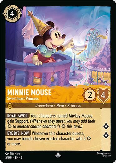 Minnie Mouse - Sweetheart Princess Super Rare Fabled 5/204 NM (Back)